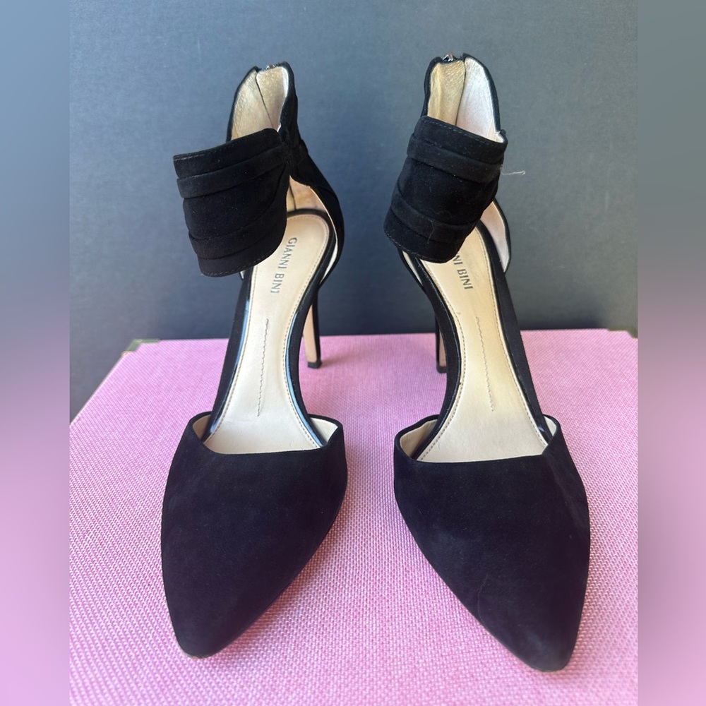 Gianni Bini Black Suede Strappy Dress Sandals 9.5